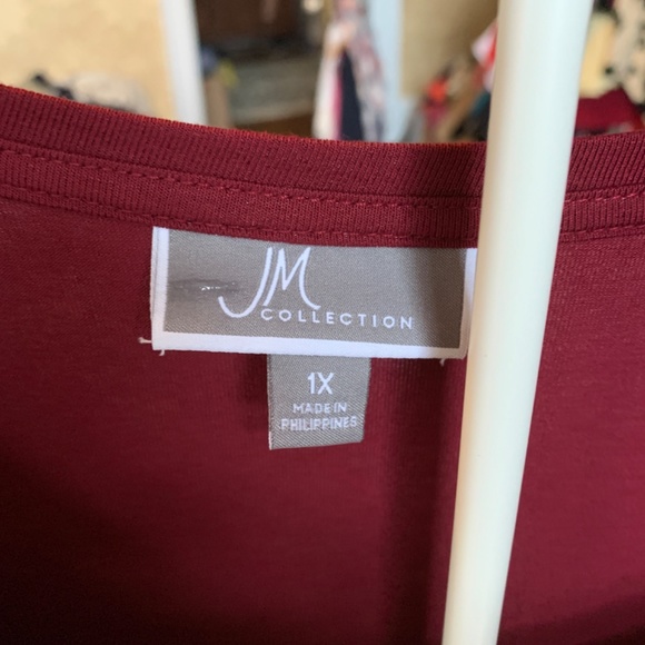 JM collection plus size scoop neck tee/tunic‎ in cherry pie. NWT. Retail 43 - Picture 5 of 5